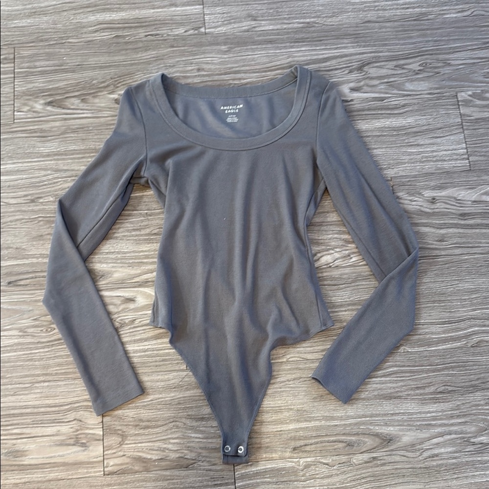 Gray Long Sleeve Bodysuit